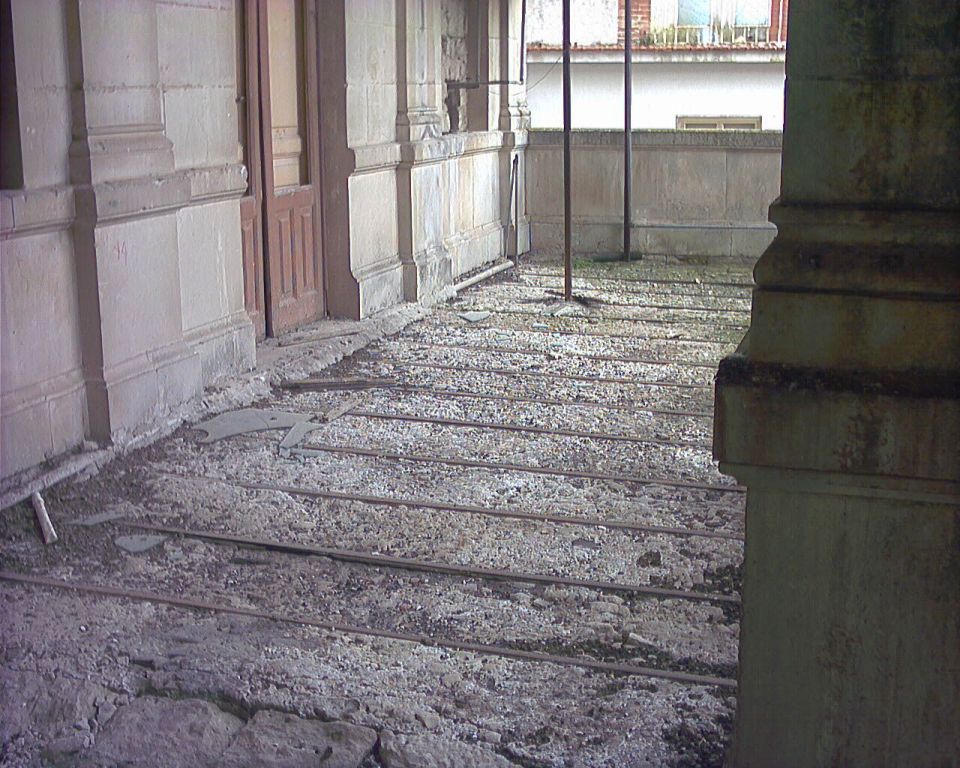 Floors of the portico significantly degraded